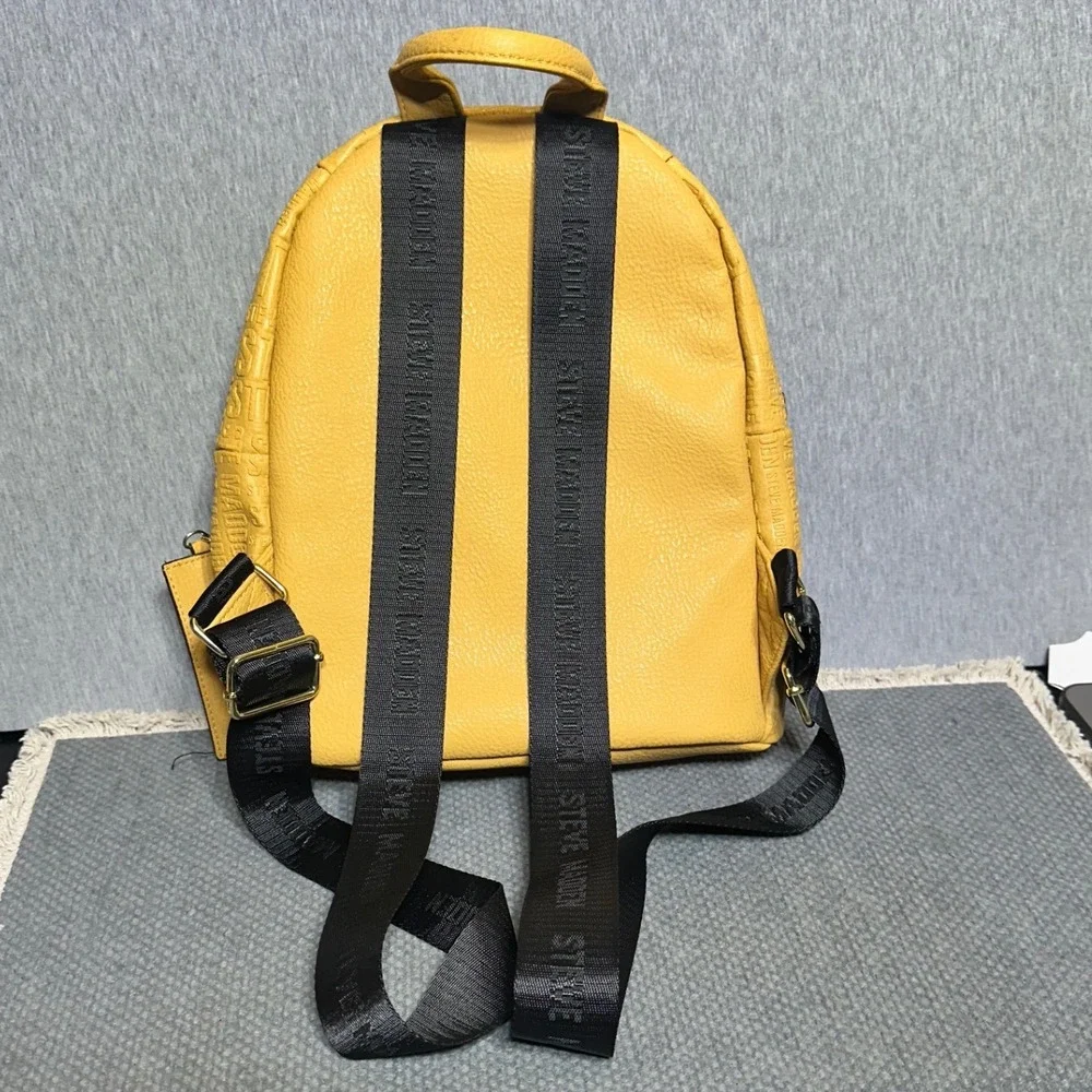 Steve Madden Mustard Yellow Athleisure Festival Mini Backpack with Card Holder